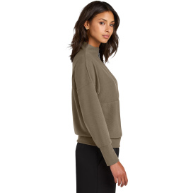 Mercer+Mettle MM3041 Ladies Linear Texture 1/4-Zip - Warm Taupe