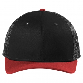 New Era NE207 Snapback Low Profile Trucker Cap - Black/Scarlet