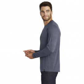 New Era NEA102 Heritage Blend Long Sleeve Crew Tee - True Navy Heather