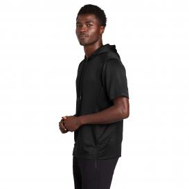New Era NEA533 Performance Terry Short Sleeve Hoodie - Black