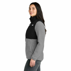 The North Face NF0A8BUR Ladies Highest Peak Full-Zip Fleece Jacket - TNF Medium Grey Heather/TNF Black