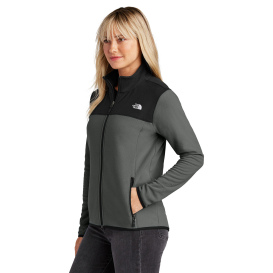 The North Face NF0A7V4K Ladies Glacier Full-Zip Fleece Jacket - Asphalt Grey/TNF Black