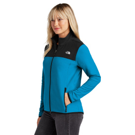 The North Face NF0A7V4K Ladies Glacier Full-Zip Fleece Jacket - Hero Blue/TNF Black