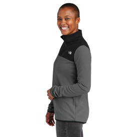 The North Face NF0A7V4M Ladies Glacier 1/4-Zip Fleece - Asphalt Grey/TNF Black