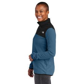 The North Face NF0A7V4M Ladies Glacier 1/4-Zip Fleece - Shady Blue/TNF Black