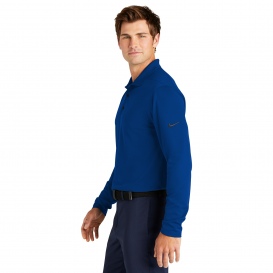 Nike NKDC2104 Dri-FIT Micro Pique 2.0 Long Sleeve Polo - Gym Blue