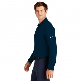 Nike NKDC2104 Dri-FIT Micro Pique 2.0 Long Sleeve Polo - Navy
