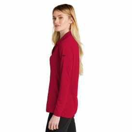 Nike NKDC2105 Ladies Dri-FIT Micro Pique 2.0 Long Sleeve Polo - University Red