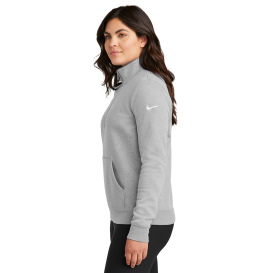 Nike NKDX6720 Club Fleece Sleeve Swoosh 1/2-Zip - Dark Grey Heather