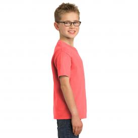 Port & Company PC099Y Youth Beach Wash Garment-Dyed Tee - Neon Coral