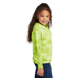 Port & Company PC144Y Youth Crystal Tie-Dye Pullover Hoodie - Lemon Lime