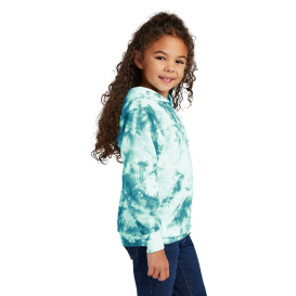Port & Company PC144Y Youth Crystal Tie-Dye Pullover Hoodie - Teal