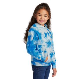 Port & Company PC144Y Youth Crystal Tie-Dye Pullover Hoodie - True Royal