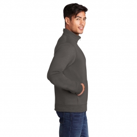 Port & Company PC78FZ Core Fleece Cadet Full-Zip Sweatshirt - Charcoal