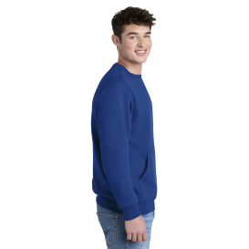 Port & Company PC78PKT Core Fleece Crewneck Pocket Sweatshirt - True Royal
