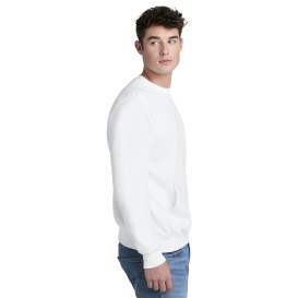 Port & Company PC78PKT Core Fleece Crewneck Pocket Sweatshirt - White