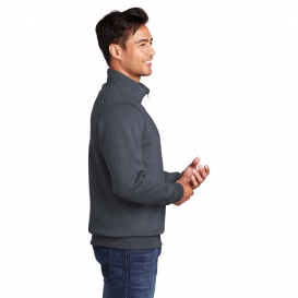 Port & Company PC78Q Core Fleece 1/4-Zip Pullover Sweatshirt - Heather Navy