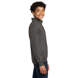 Port & Company PC78YQ Youth Core Fleece 1/4-Zip Sweatshirt - Charcoal
