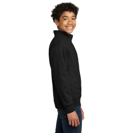 Port & Company PC78YQ Youth Core Fleece 1/4-Zip Sweatshirt - Jet Black