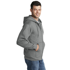 Port & Company PC78ZH Core Fleece Full-Zip Hooded Sweatshirt - Graphite Heather