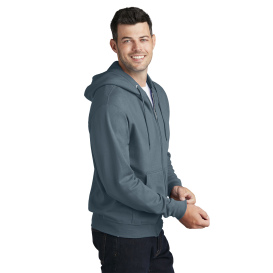 Port & Company PC78ZH Core Fleece Full-Zip Hooded Sweatshirt - Steel Blue