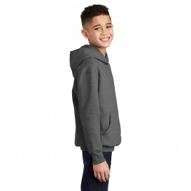Port & Company PC90YH Youth Core Fleece Pullover Hooded Sweatshirt - Graphite Heather
