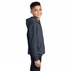 Port & Company PC90YH Youth Core Fleece Pullover Hooded Sweatshirt - Heather Navy