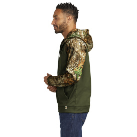 Russell Outdoors RU452 Realtree Performance Colorblock Full-Zip Hoodie - Olive Drab Green/Realtree Edge