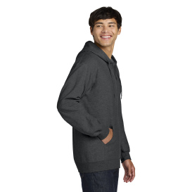 Gildan SF600 Midweight Fleece Full-Zip Hooded Sweatshirt - Dark Heather