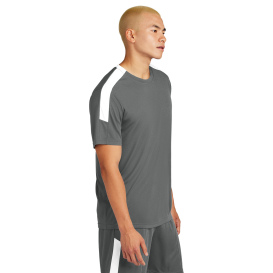 Sport-Tek ST100 Competitor United Crew - Iron Grey/White