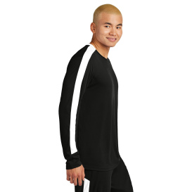 Sport-Tek ST100LS Competitor United Long Sleeve Crew - Black/White