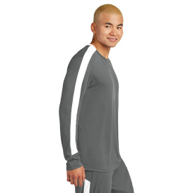Sport-Tek ST100LS Competitor United Long Sleeve Crew - Iron Grey/White