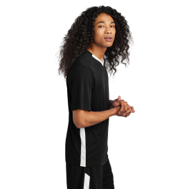 Sport-Tek ST101 Competitor United V-Neck - Black/White