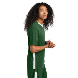Sport-Tek ST101 Competitor United V-Neck - Forest Green/White