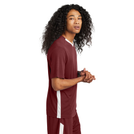 Sport-Tek ST101 Competitor United V-Neck - Maroon/White