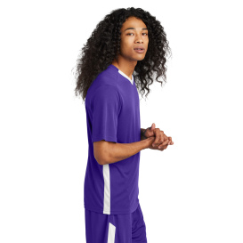 Sport-Tek ST101 Competitor United V-Neck - Purple/White