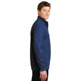 Sport-Tek ST226 PosiCharge Electric Heather Fleece 1/4-Zip Pullover - Dark Royal/Black Electric