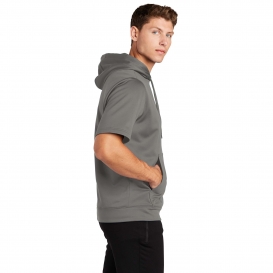 Sport-Tek ST251 Sport-Wick Fleece Short Sleeve Hooded Pullover - Dark Smoke Grey