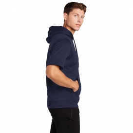 Sport-Tek ST251 Sport-Wick Fleece Short Sleeve Hooded Pullover - Navy