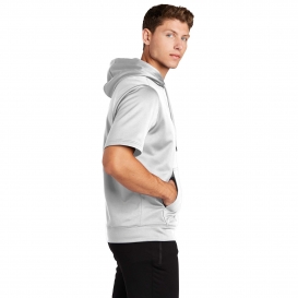 Sport-Tek ST251 Sport-Wick Fleece Short Sleeve Hooded Pullover - White