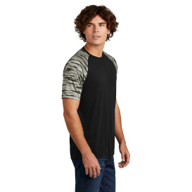 Sport-Tek ST376 Drift Camo Colorblock Tee - Black