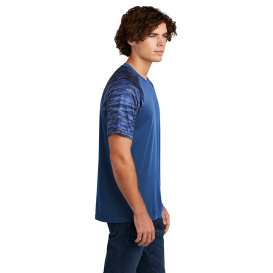 Sport-Tek ST376 Drift Camo Colorblock Tee - True Royal
