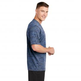 Sport-Tek ST390 PosiCharge Electric Heather Tee - Carolina Blue/True Navy Electric