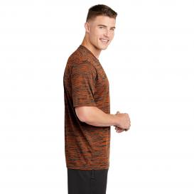 Sport-Tek ST390 PosiCharge Electric Heather Tee - Deep Orange/Black Electric