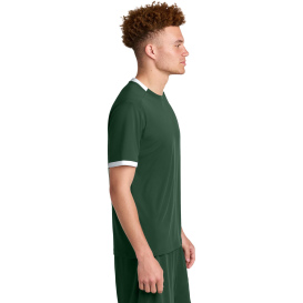 Sport-Tek ST440 Club Short Sleeve Crew - Forest Green/White