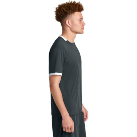 Sport-Tek ST440 Club Short Sleeve Crew - Iron Gray/White
