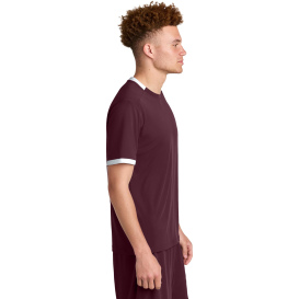 Sport-Tek ST440 Club Short Sleeve Crew - Maroon/White