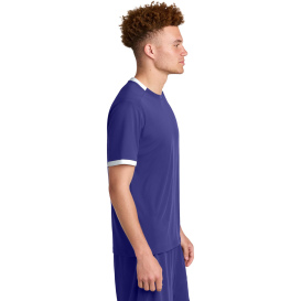 Sport-Tek ST440 Club Short Sleeve Crew - Purple/White
