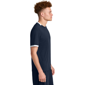 Sport-Tek ST440 Club Short Sleeve Crew - True Navy/White