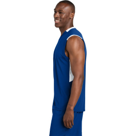 Sport-Tek ST441 Club Sleeveless V-Neck - True Royal/White